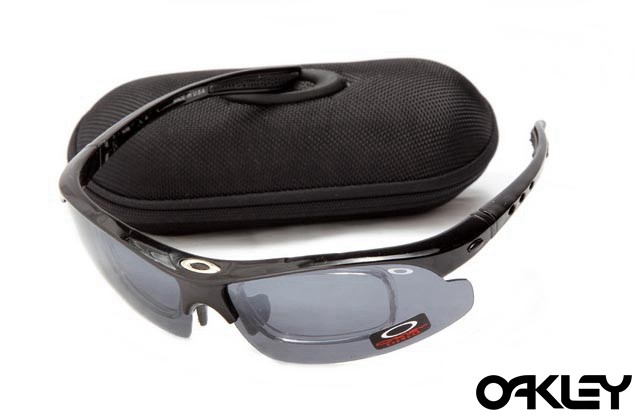 Oakley Double Lens Sunglasses Polished Black Clear Black Iridium Wholesale Fake Oakley 